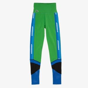 Lacoste Women’s SPORT Logo Stripe Leggings green blue XS